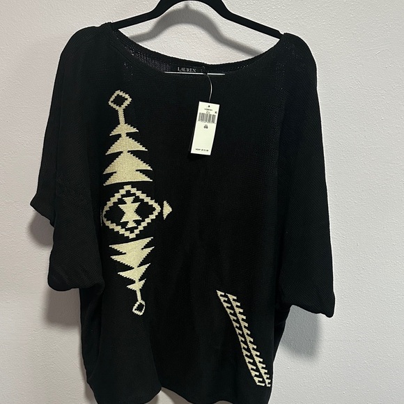 Ralph Lauren Black and Cream Patterned Blouse - Picture 2 of 11